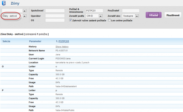 View of network drives