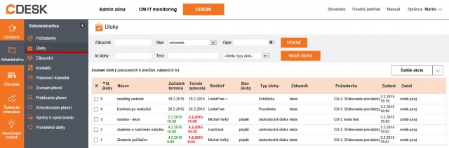 List of Tasks List of Tasks