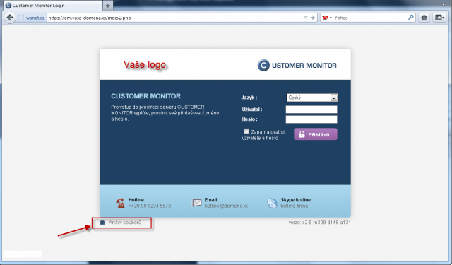 Entry to the archive through Login screen to CM portal Entry to the archive through Login screen to CM portal