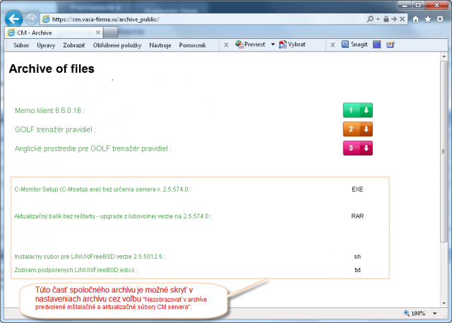 Sample of a defined archive of files Sample of a defined archive of files