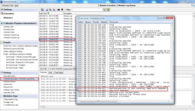 onfirmation of complete PC shutdown due to HW error or power outage (c-monitor log) 