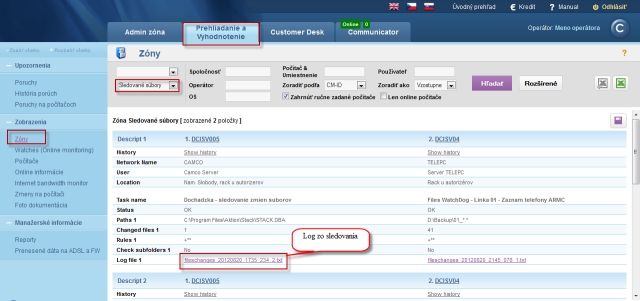 Monitoring of file changes on CM portal