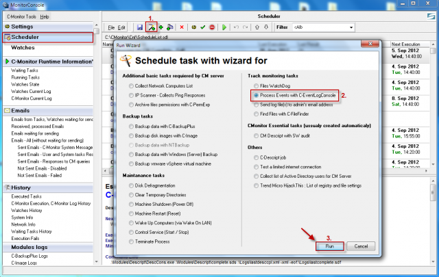 Creation of a periodic task through C-Monitor tray icon Creation of a periodic task through C-Monitor tray icon