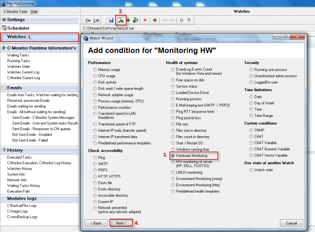 Adding a watch for HW monitoring on PC