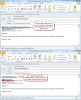 Príklad preposielaných emailov od zákazníka v dvoch alternatívach. Odlíšené sú podľa prítomnosti emailovej adresy zákazníka v časti From: 